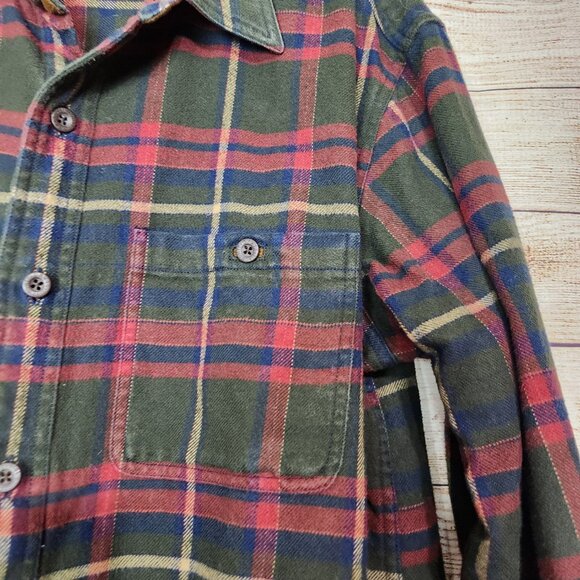 Orvis Perfect Flannel Shirt Long Sleeve Button Down Plaid Pockets Men's Medium - Picture 8 of 16